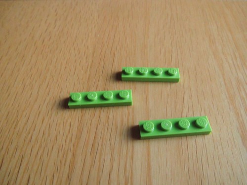 Lego 3710 plate x 4 - plate, lime
