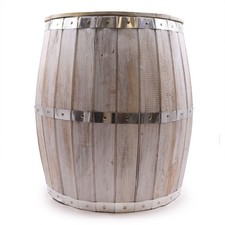 Beer Barrel Table - Whitewash