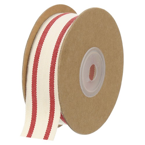 Natural cotton stripes ribbon - natural,