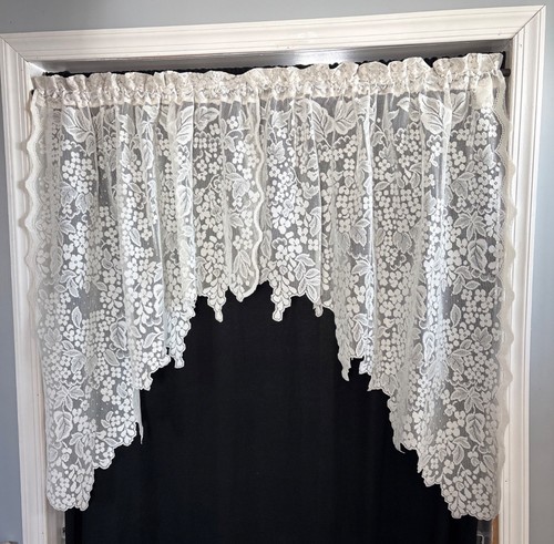 Sheer floral lace cream - sheer,