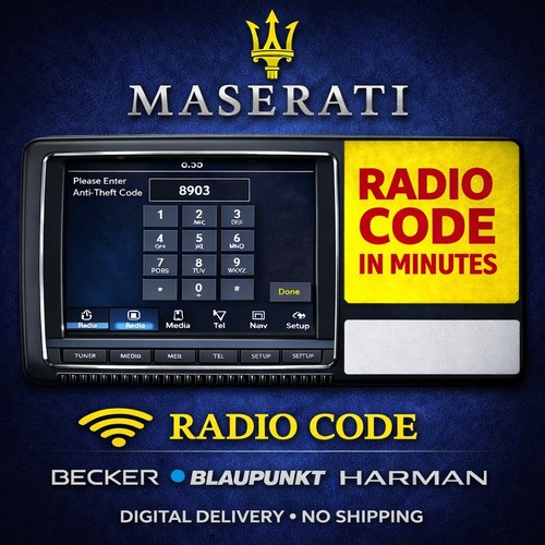 Maserati radio code unlock - unlock, |