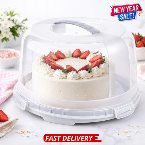 Plastic round cake carrier - plastic,