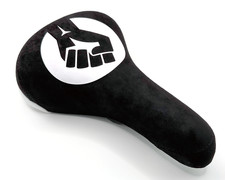 Mafia Bikes BLM seat for Wheelie Bike / BMX / MTB. Black suede with printed logo