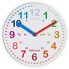 Teaching Clock Educational Timepiece Multicoloured 'Learn To Tell The Time'