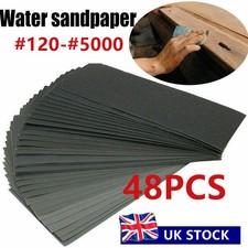48Pcs Wet and Dry Sand Paper Mixed Assorted Grit 120-5000 Car Paint Sandpaper