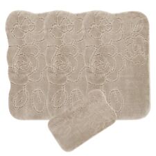 ROMANY GYPSY CARAVAN MICROFIBER WASHABLE RUGS 4pcs SET, SUNFLOWER 25mm Thickness