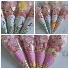 Personalised Wedding, Hen do, Hen Party Sweet cones favours  party bags