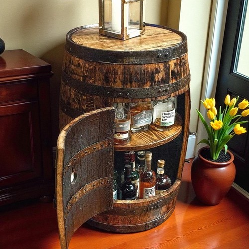 Whiskey barrel bar cabinet - bar,