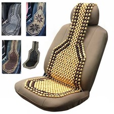 Wooden Bead Beaded Massage Front Seat Cushion Cover Car Van Taxi Office Black UK