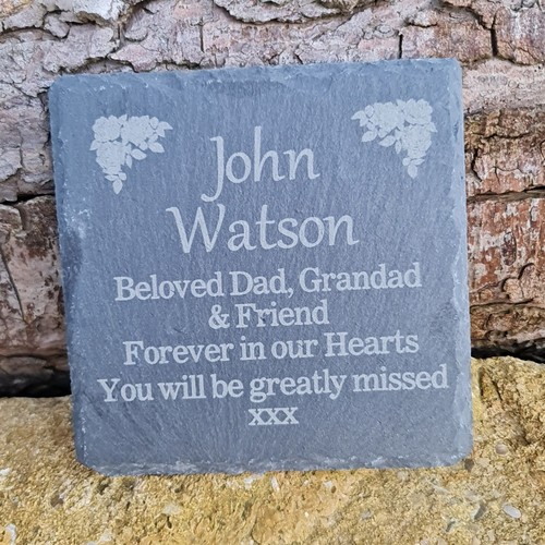 Personalised slate memorial - personalised,