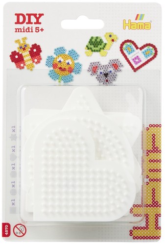 Small white hama pegboards - x5,