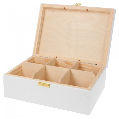 White wooden tea box - wooden,
