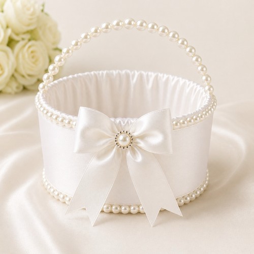 Luxury satin pearl wedding - luxury,