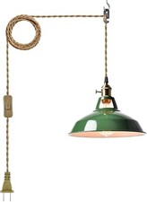Modern Macaron Green Plug-in Plendant Light,10.6-Inch Hanging Light Fixtures