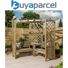 Rowlinson Pemberley Wooden Garden Corner Arbour Bench Seat Trellis Timber 4 Seat