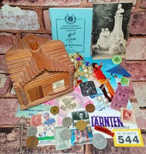 Vintage Curio Jewellery Box Job Lot Coins Ephemera Stamps Y544