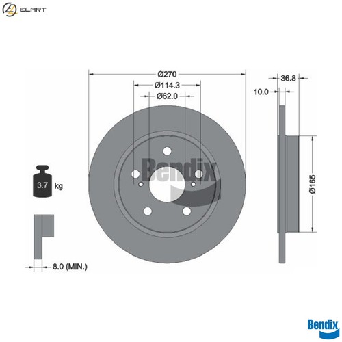 Brake disc bds1126 for - 2x,