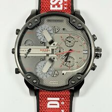 Diesel DZ7423 Mr Big Daddy 2.0 Men 57mm gun Metal Grey watch with red nylonstrap