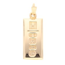 9Carat Yellow Gold 2003 1/4oz Ingot Pendant (12x25mm)