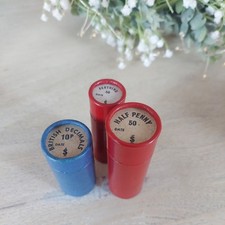  3 Vintage empty coin tubes