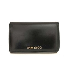 Jimmy Choo Logo Leather Bifold Wallet Black/9BK0026