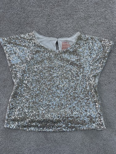 Girls sequin top silver - sequin,