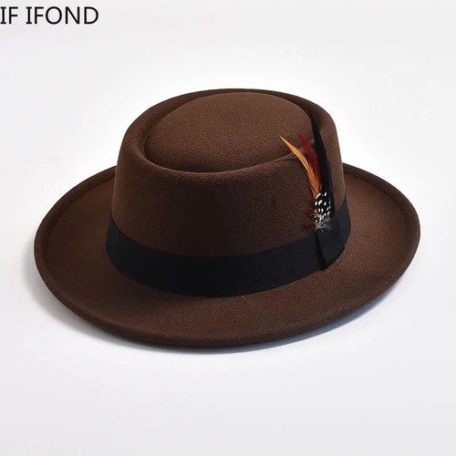 Vintage pork pie hat mens - hat, felt