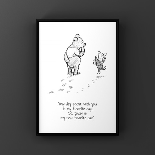 Winnie the pooh art print - pooh,