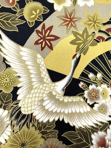 Japanese cranes fabric