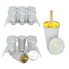 Kulfi Moulds Aluminium 6PCS Ice Cream Lolly Frozen Yoghurt Popsicle Maker Stand