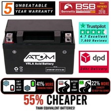 YTX7A-BS Atom AGM Motorcycle Battery 12V for Sinnis Twist 50 2022-2023