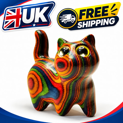 Wooden cat figurine - cat,