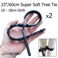 2 x Tree Ties Super Soft Rubber Adjustable Strap Strong Plant Stake Support 60cm