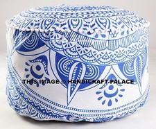 Indian Pouf Ottoman Ombre Pouffe Round Poof Foot Stool Floor Pillow Ethnic Decor