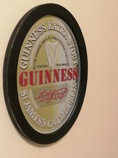 Oval Wooden Frame Guinness Pub Mirror Brand New In Original Box. 