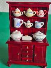 Dolls House furniture mahogany Welsh dresser all items loose 1.12th