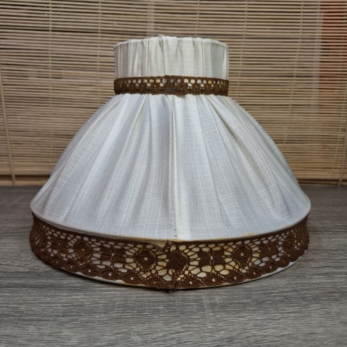 Vintage cream lace lampshade - vintage,