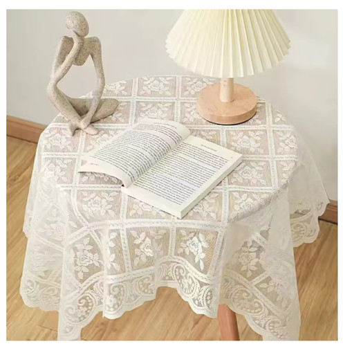 Antique lace tablecloth - lace,