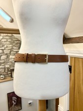 Baukjen Brown Leather Belt Gold Buckle Size Large 