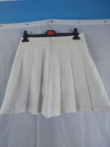 White pleated mini skirt - white,