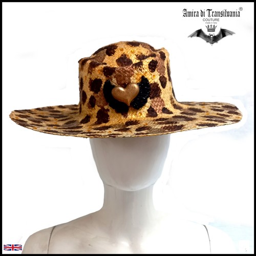Straw hat leopard - straw,