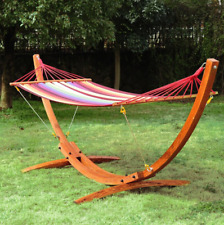 Wooden Garden Hammock Patio Swing Bench Sun Lounger Day Bed Bench Lawn Furniture