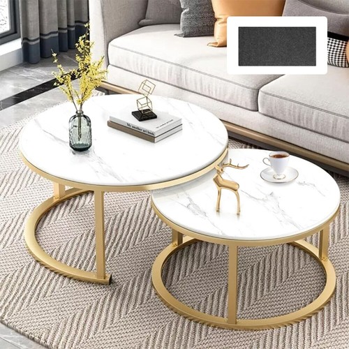 Round coffee table set 2 - coffee,