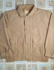 Mens EWM Beige Soft Touch Faux Suedette Lightweight Coat - Size XL (52" Chest)