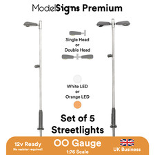 ModelSigns Premium - Set of 5 LED Platform Lights lamp for Model Railways OO HO
