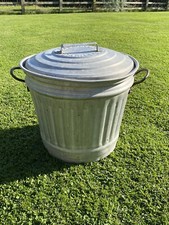 Vintage Rustic Aluminium Bin / Garden Planter / Storage & Lid by N.C. Joseph Ltd