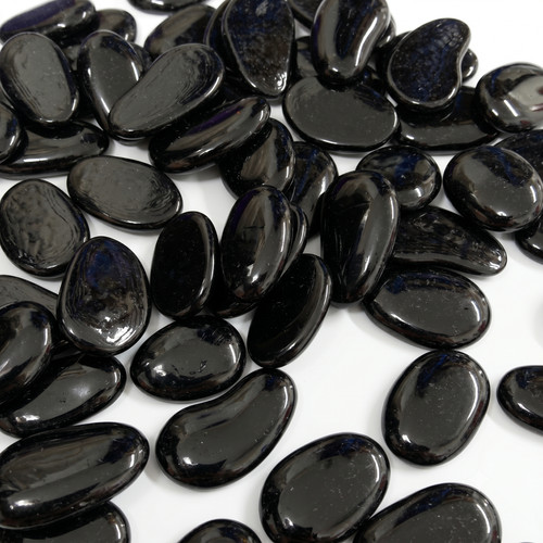 Black polished glass - black,