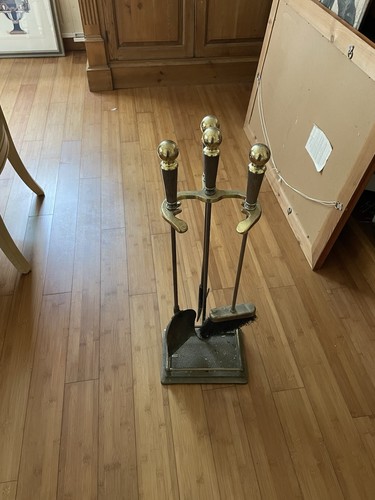 Brass copper fire irons pieces - fire,
