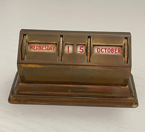Vintage brass perpetual date - brass,