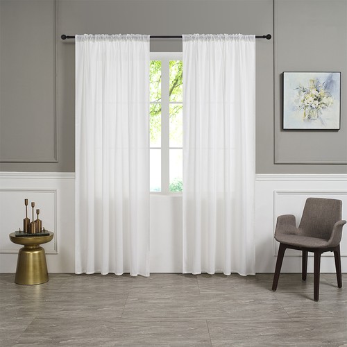 Pair white voile - (2,